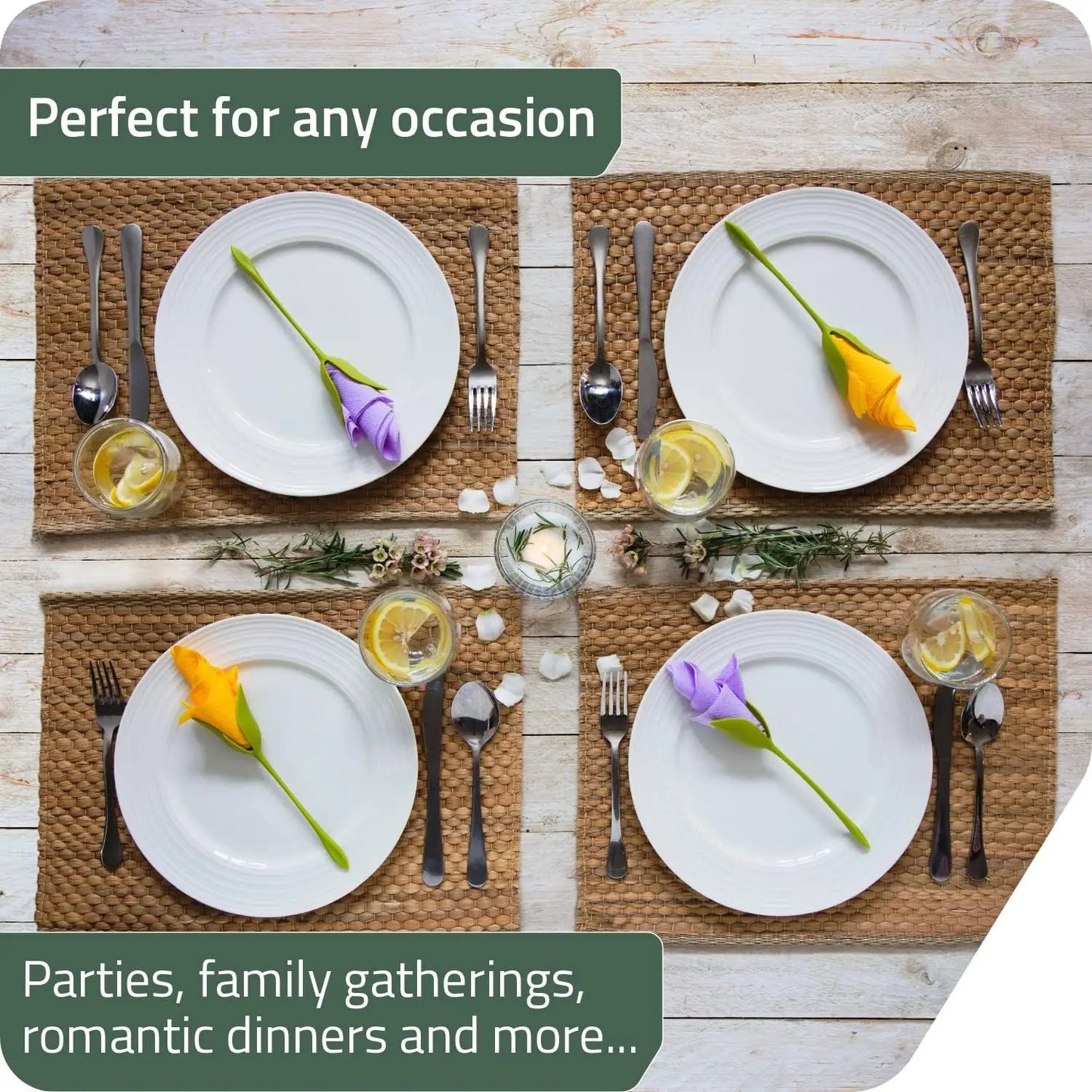 Flower-Shaped Napkin Holder Stems