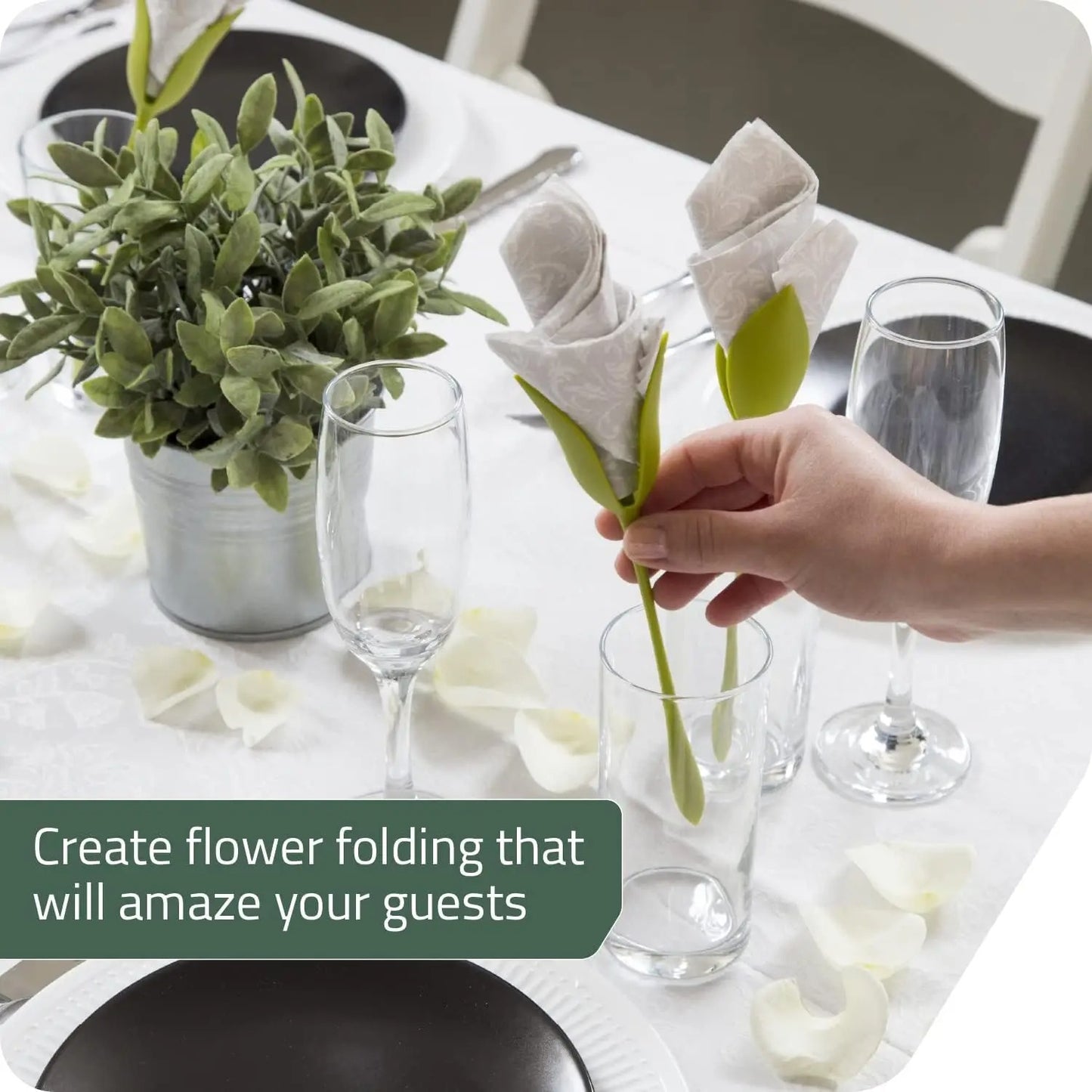 Flower-Shaped Napkin Holder Stems