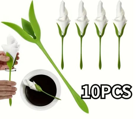 Flower-Shaped Napkin Holder Stems